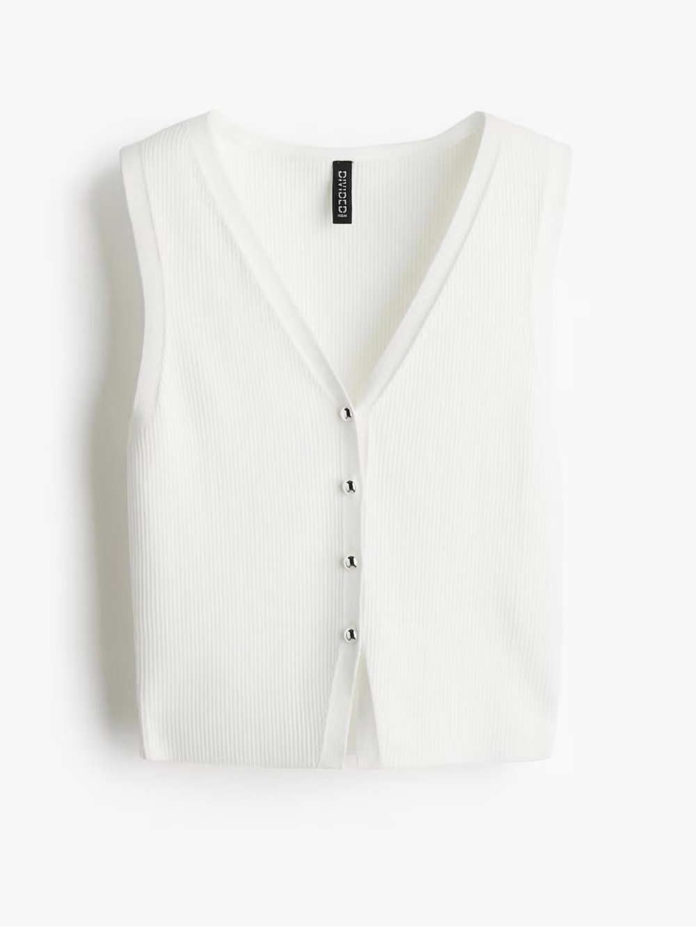 (2) H&M White & Black Button Front sweater vest Large